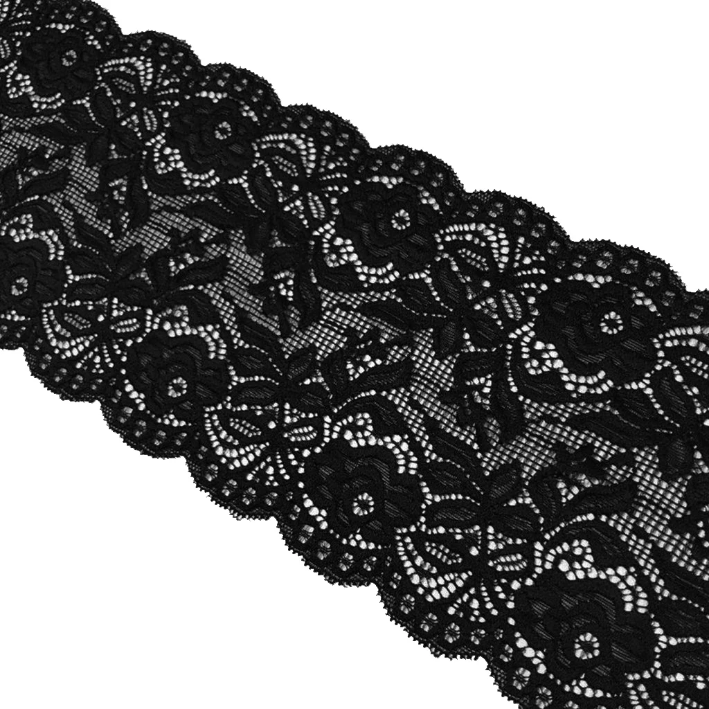 5 ярдов 14 см вышивка цветок стрейч кружевная отделка Лента сетка кружева ткань