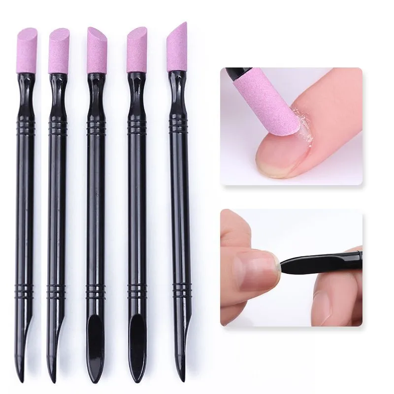 Quartz Stone Scrub Pen толкатель для удаления кутикулы триммер омертвевшей кожи черный