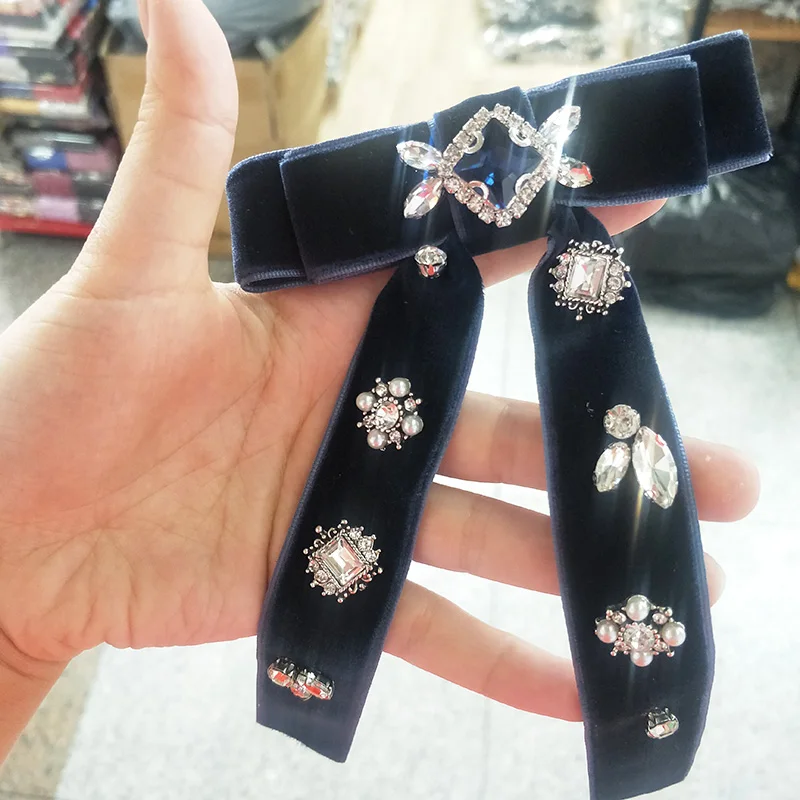 Элегантные женские аксессуары для волос изысканный хрусталь заколка со стразами фланелевая розовый бант