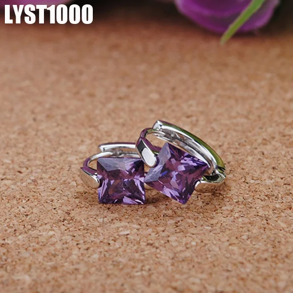 LYST1000 Jewelry Оптовая 925 стерлингов Серебряные серьги для Для женщин фиолетовый