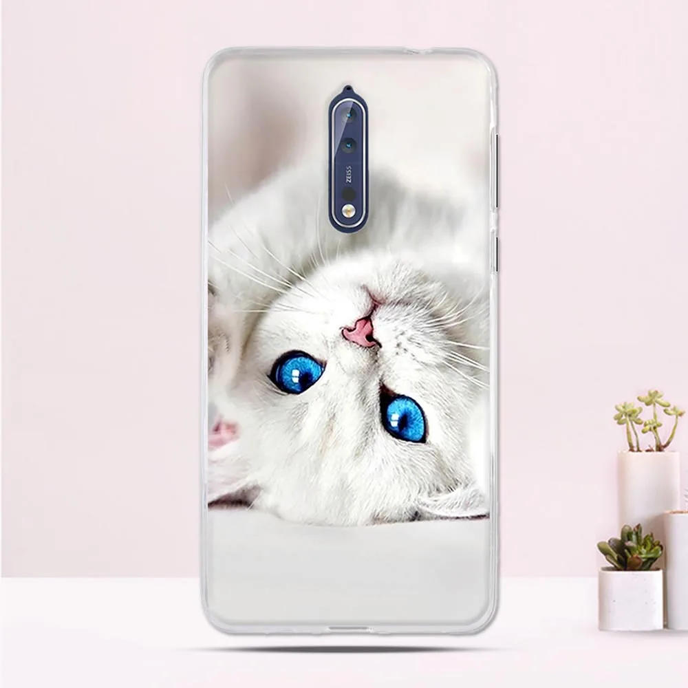Силиконовые ТПУ чехлы для телефонов Nokia 8 чехол 3D роскошные милые цветочные