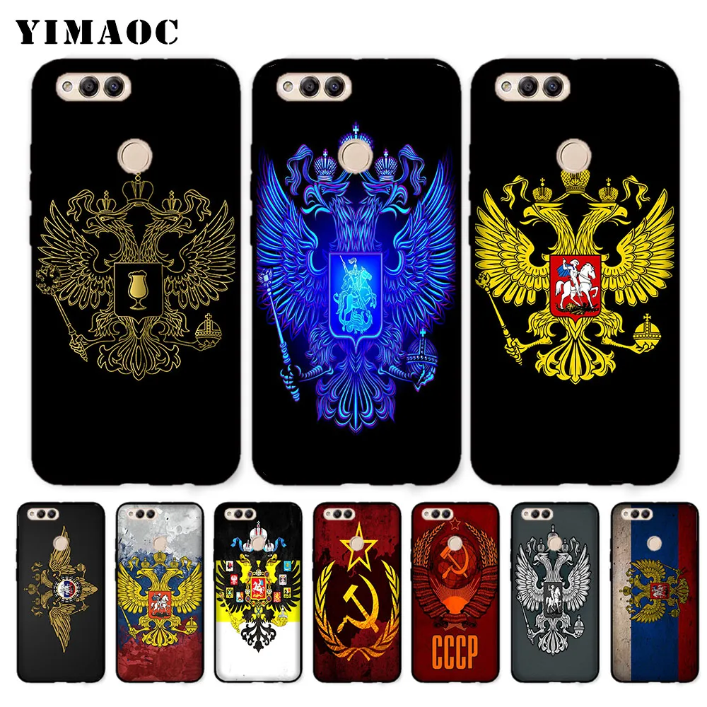 YIMAOC russia Flag coat of arms Soft Case for Huawei Honor Note 10 9 Lite 8C 8X 8 7X 7A 3GB Pro 7C 6A |