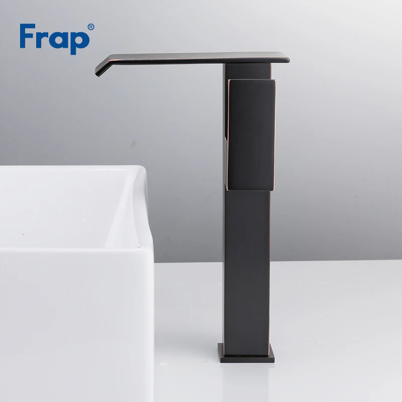 Смеситель для раковины Frap Y10136 черный Однорычажный кран холодной и горячей воды