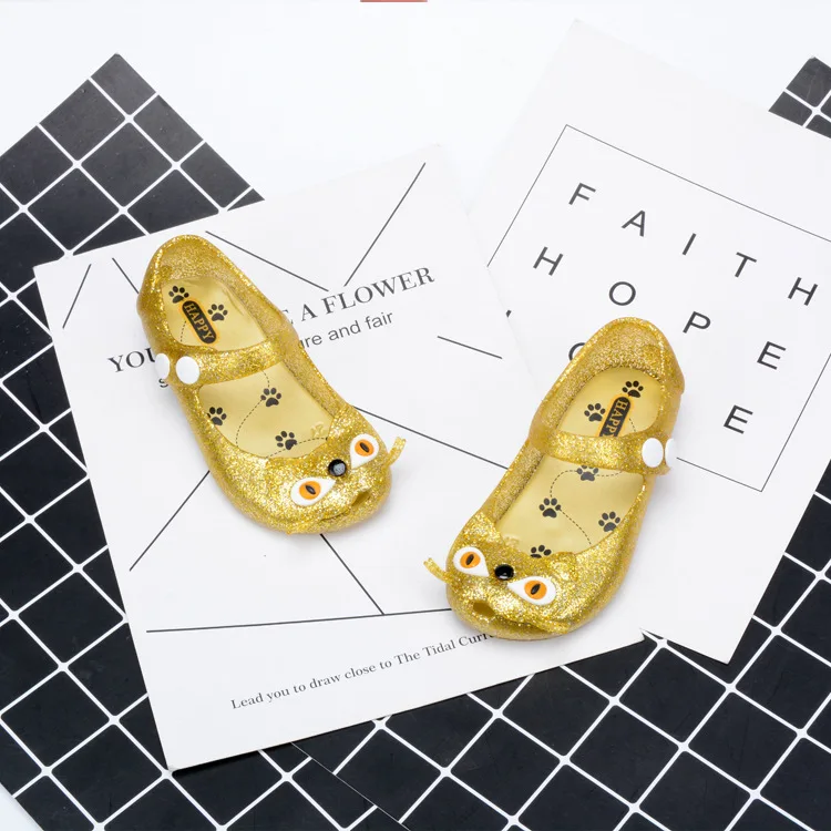 Mini Melissa/Новинка года; обувь для девочек; сандалии мыльницы отделанные хрусталем; детская обувь с перфорацией; детские сандалии принцессы для маленьких девочек - Цвет: 2