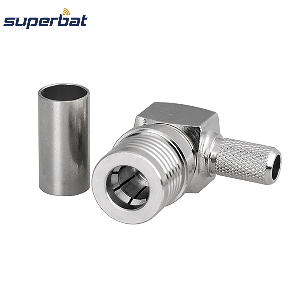 Superbat QMA Male Right Angle Crimp for LMR195 RG58 RG142 RG400 Cable RF Coaxial Connector 50Ohm