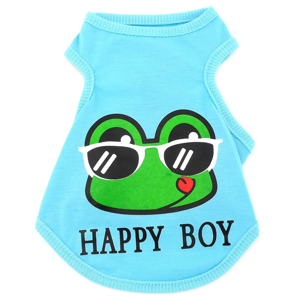 2017 Одежда для маленьких собак девочек и мальчиков жилет Happy Frog футболка