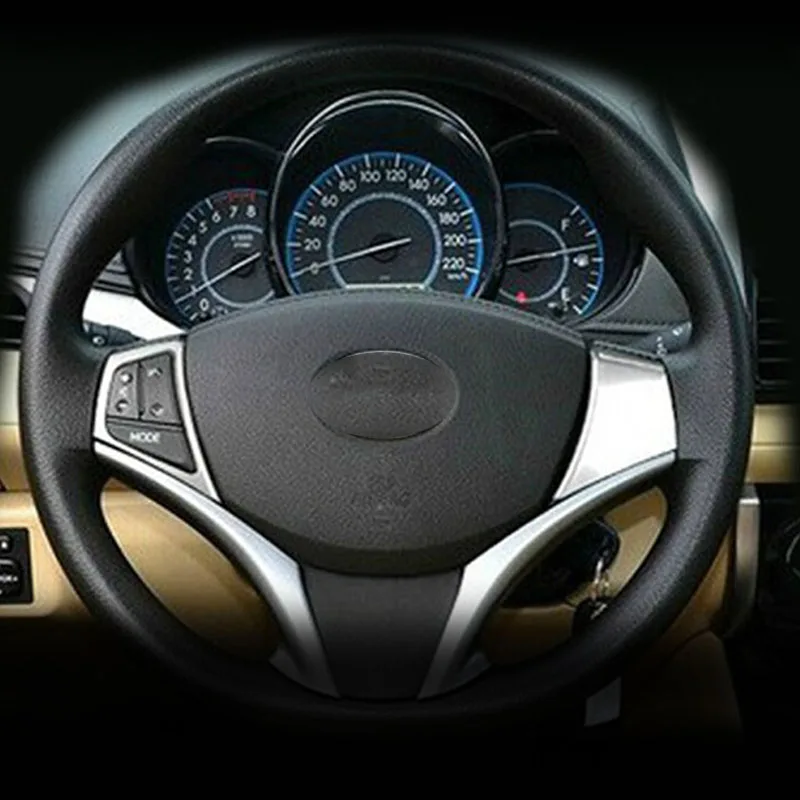 Для Toyota Vios/Yaris/седан 2014 2015 2016 автомобилей детектор палка ABS хром руль набор для