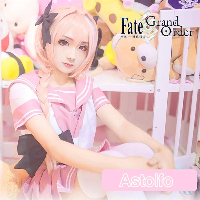 Fate Grand Order Astolfo FGO Розовый Косплей Костюм Полный комплект женское платье