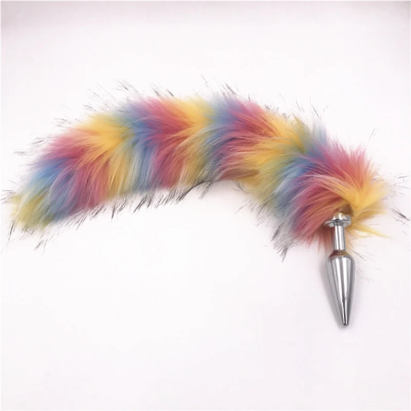 Colorful Fox Tail Anal Plug Stainless Steel Butt Fetish Buttplug Sexy Sex Toys for Women Adult Games H8-75G | Красота и здоровье