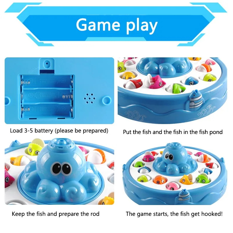 Детская рыбалка игрушки набор Осьминог развивающие музыкальные подарки