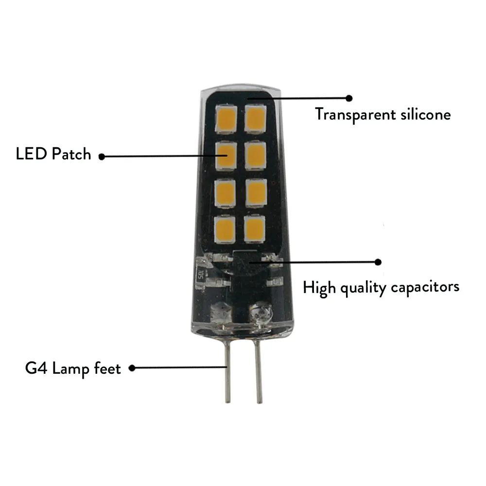 Светодиодная лампа G4 12V 24V DC 3W Bombillas светодиодная лампочка 2835 SMD Заменить 25W