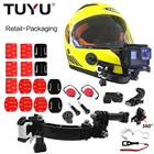 Набор кронштейнов для крепления на шлем мотоцикла TUYU аксессуары для езды на велосипеде для Gopro 5 SJCAM sj4000 sj7 Yi Mijia EKEN H9 экшн-камеры