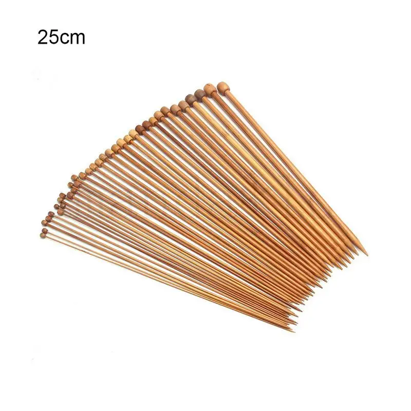 Natural 25cm 36 шт./лот круговой для вязания свитера Вязание иглы деревянные сделаны одной иглы Совет точка шерсть пряжа набор 25 см длинные - Цвет: Natural 25cm