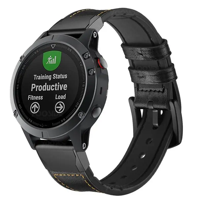 Fenix 6X браслет Quick Fit 26 мм/22 мм Натуральная кожа Гибридный Силиконовый ремешок для часов Garmin Fenix 5 Plus/Fenix 5X/3/3 HR