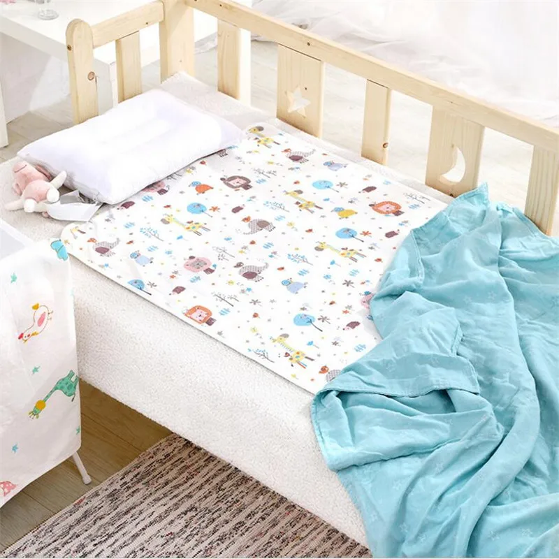 Муслиновый хлопковый детский пеленальный коврик водонепроницаемый