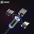 ESVNE 2m Магнитный кабель Micro Usb Typc C магнитная зарядка для Iphone lighting 2A Быстрая зарядка Usb C магнитное зарядное устройство кабель для мобильного телефона