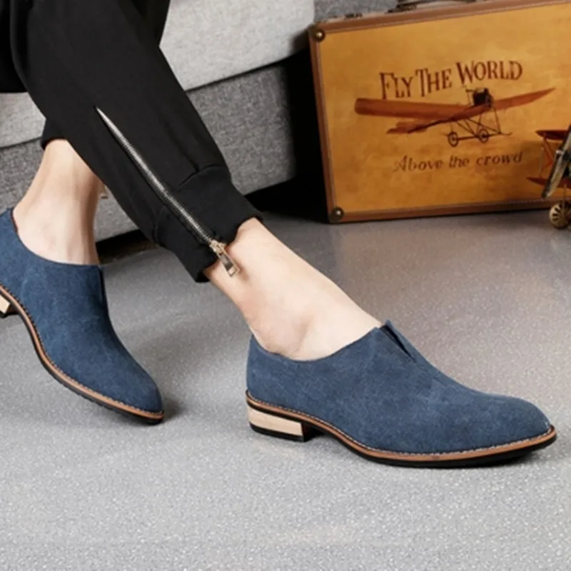 Мужские классические парусиновые туфли серые черные или синие оксфорды с острым