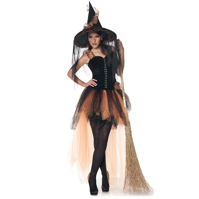 Бесплатная доставка костюм ведьмы для взрослых вампир платье на Хэллоуин