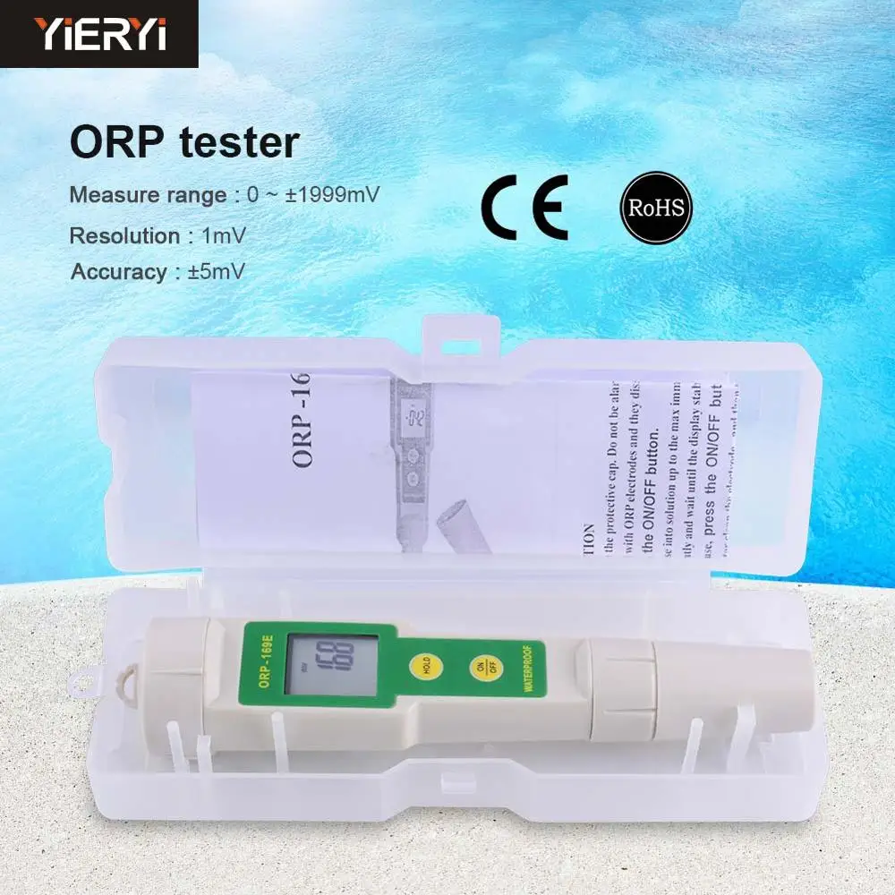 White plastic box Портативный Ручка ОВП-метр Redox потенциометр тестер отрицательного потенциала ручка тестер ОВП-метр со сменным зондом - Цвет: White plastic box