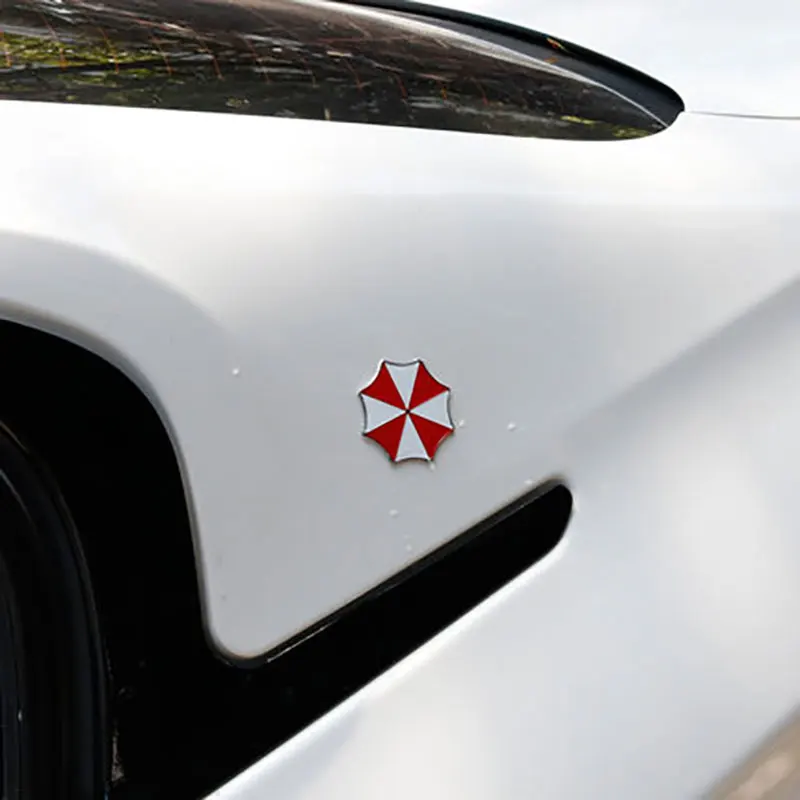 3D Resident Evil Umbrella Corporation Стикеры Алюминий Сплав Надписи эмблемы для украшения знак