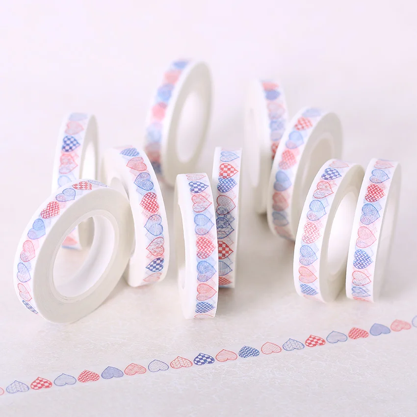 1 шт. DIY Бумага васи лента Бумага Декоративная любовь сердце клей маскирующая клеевая лента офисные канцелярские принадлежности