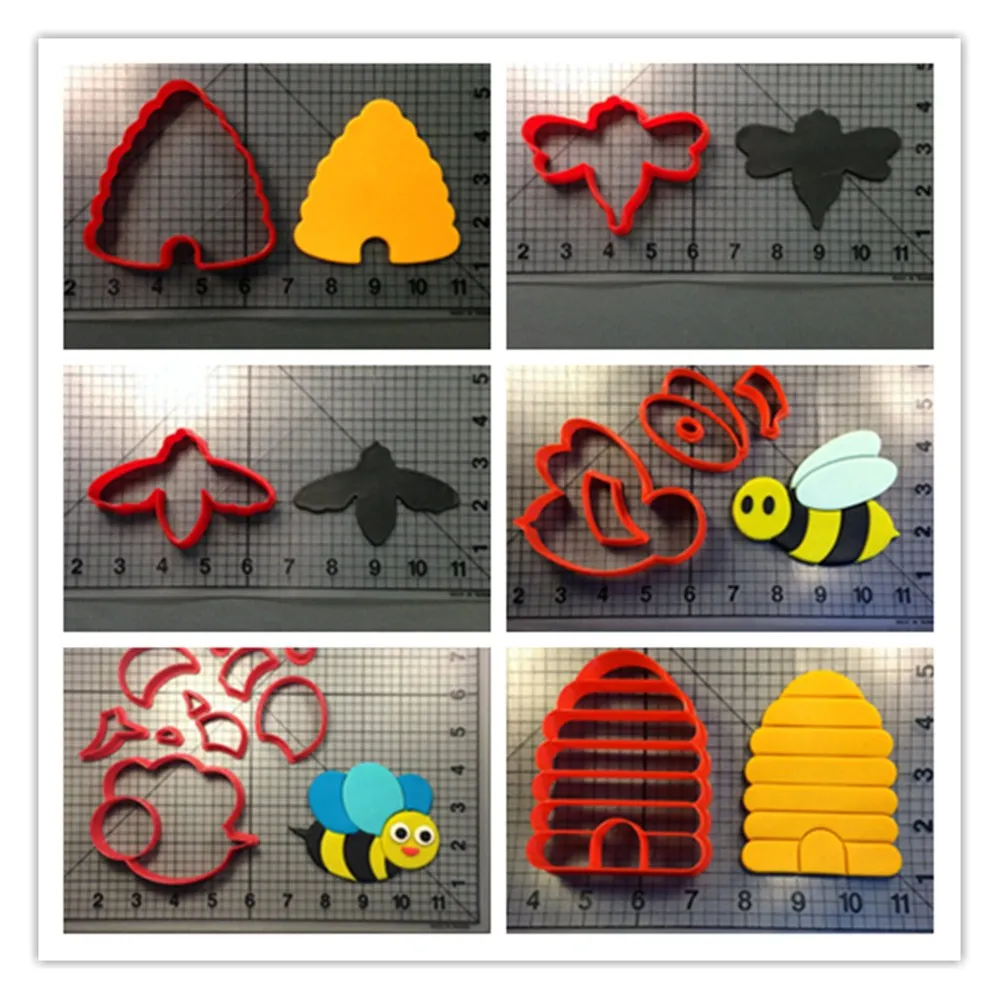Милый летают пчелы резак для печенья мастики трафареты украшения пирожных