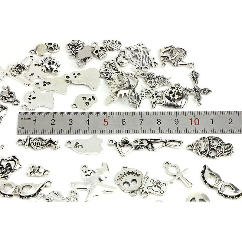 10/20/30/50pcs Charm Pendants Jewelry Mixed Christmas Halloween Antique European Bracelets Making DIY Charms Handmade | Украшения и