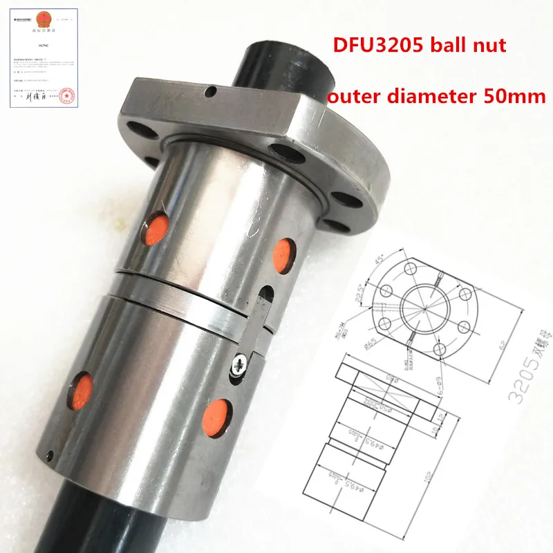Шариковый винт DFU3205 двойная гайка 32 мм шариковый с ЧПУ DIY резьба детали станка |