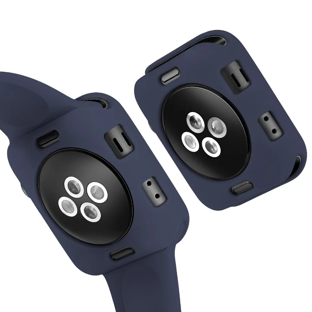 Защитный чехол из ТПУ для Apple Watch Series 4 3 2 1 42 мм силиконовый стильный мягкий цветной