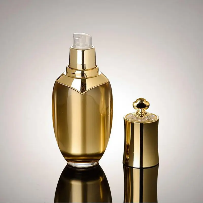 Продвижение 30 мл 50 безвоздушного насоса лосьон для бутылки пустые акрил Золотая