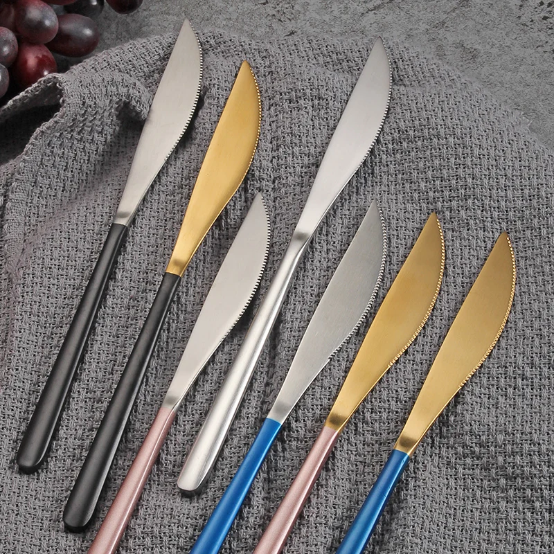 

JueQi 1 Pieces Tableware 304 Stainless Steel Western Dinnerware Set Classic Dinner Set Knives Wedding Dining
