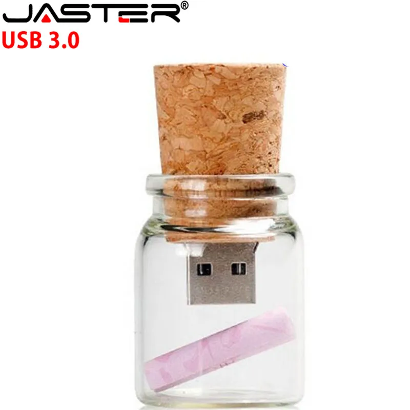 JASTER USB 3 0 стеклянная бутылка для дрифта с пробкой флэш накопитель (прозрачный)