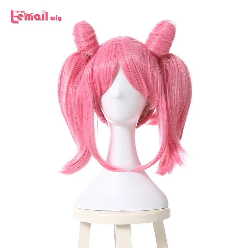 L-email wig Chibi Moon Cosplay Wigs Small Lady Pink Ponytails Cosplay Wig Heat Resistant Synthetic Hair
