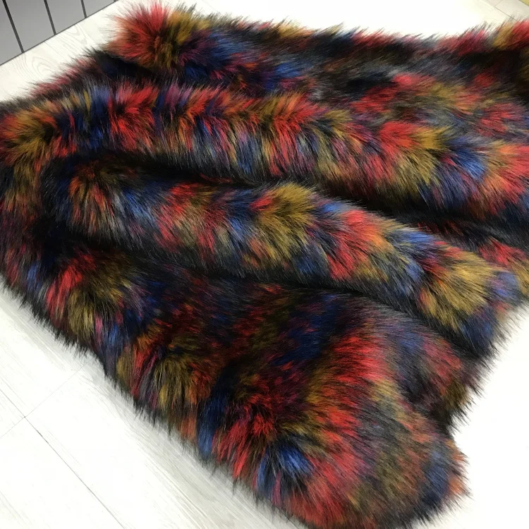 

High-grade colored thick plush fabric imitation raccoon fur,felt cloth, fur collar material,160*45cm (half yard)/pcs