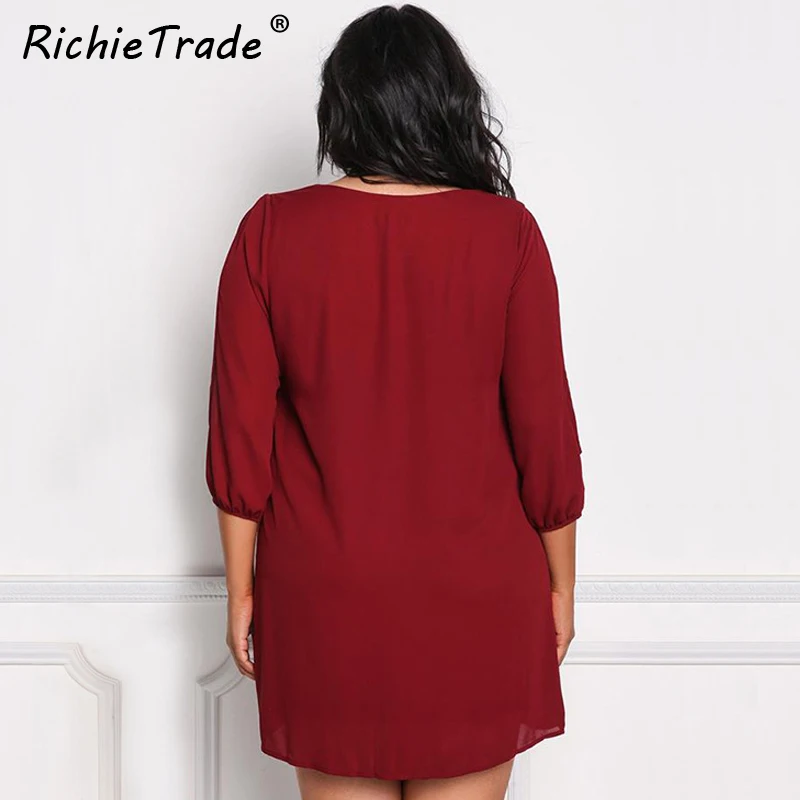 Женское шифоновое платье RICHIETRADE Летнее мини с v образным вырезом и открытыми