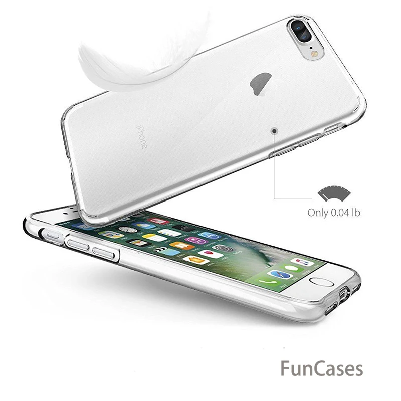 Ультратонкий Мягкий Прозрачный чехол из ТПУ для iPhone 5 5S SE 6 6S Plus 7 8 8Plus X Прозрачная