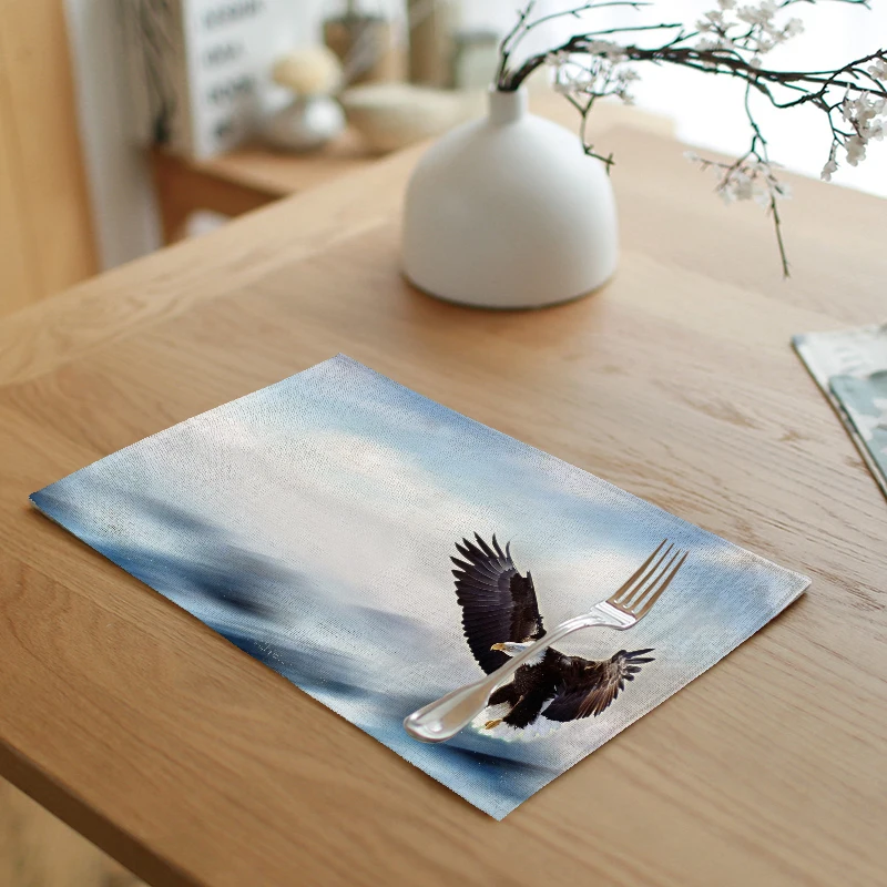 Valorous черно серая кухонная салфетка с рисунком орла декоративная подставка