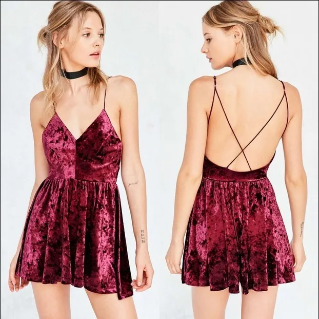 Новые Симпатичные Розовый и красный цвет бархат Для женщин летние платье