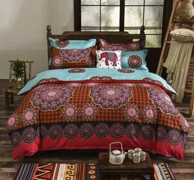 Прозрачный 4 богемных/3PCS3d постельных принадлежностей Sham Boho Мандала набор пододеяльников зимняя простыня queen king Размер хлопок народный-на заказ 40 - Цвет: Прозрачный