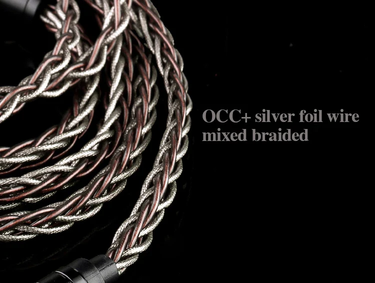 BGVP 6N 8 ядерный OCC Серебряный фольгированный провод кабель 2,5 мм/3,5 мм/4,4 мм MMCX съемный кабель для наушников DM6 DMG DMS SE846