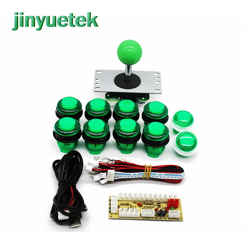 green arcade kit1 Безопасная упаковка usb джойстик плата контроллера diy контроллер usb аркадный комплект led 1 плеер sanwa Нулевая задержка пайки не требуется - Цвет: green arcade kit1