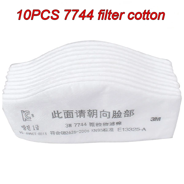 10PCS filter 3 м 7772 Респиратор маска конфигурация 7744 фильтр хлопок против промышленной пыли дыма PM2.5 защита труда респиратор - Цвет: 10PCS filter