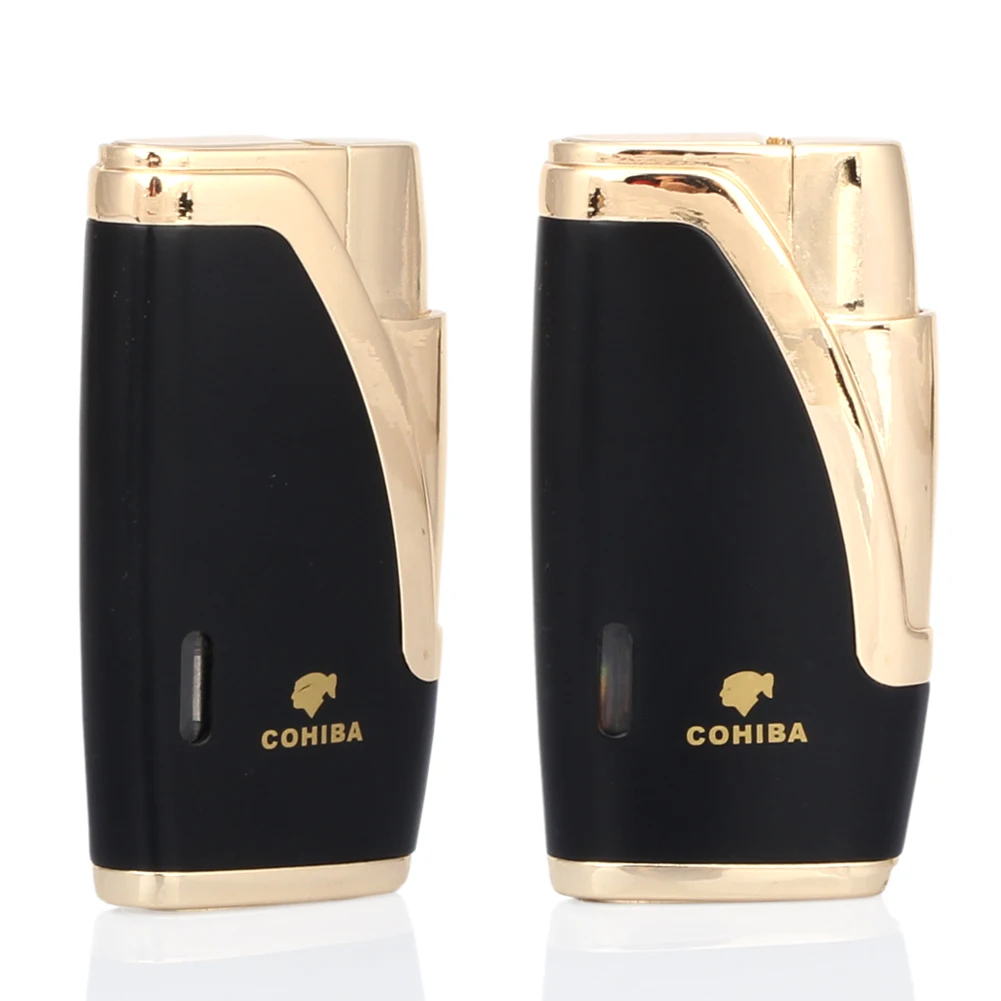 COHIBA гаджеты Модные металлические газовые зажигалки 1 пламя струи прикуривателя