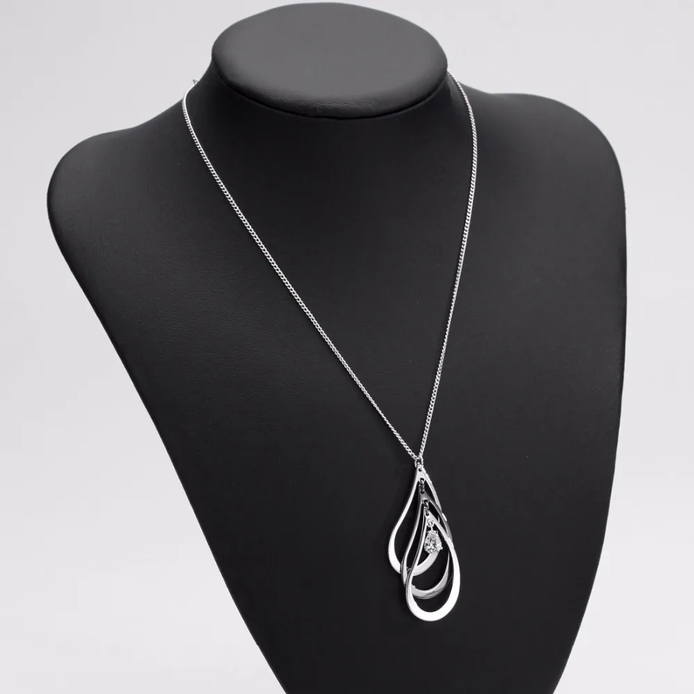 Ожерелье Neoglory длинное с кубическим цирконием медные Подвески для женщин подарки