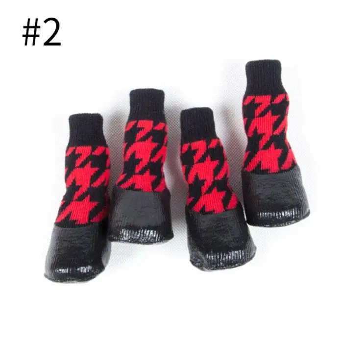 Высокое качество 4 шт. Обувь для собак ботинки водонепроницаемые носки для щенков Нескользящие уличные ноги чехол VE