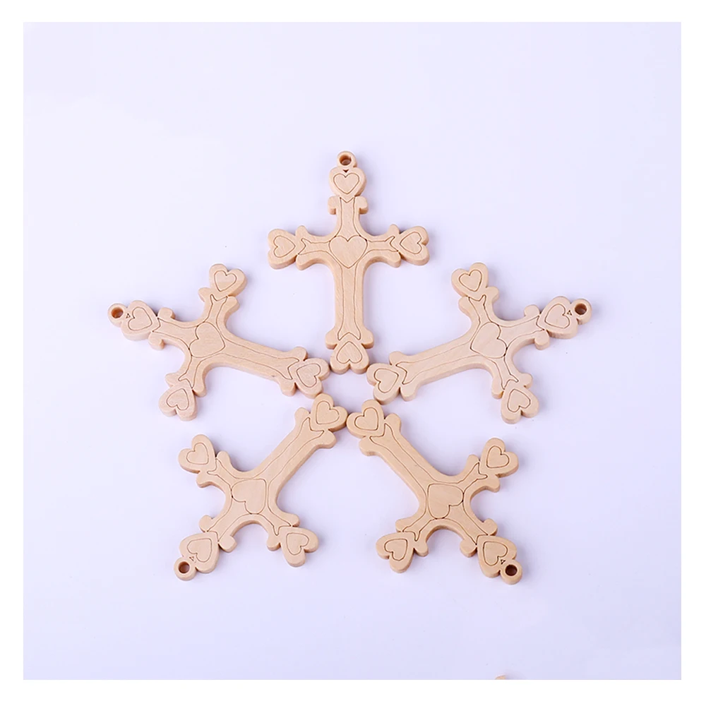 48*67 мм супер большой бежевый натуральный деревянный крест бусины с отверстием