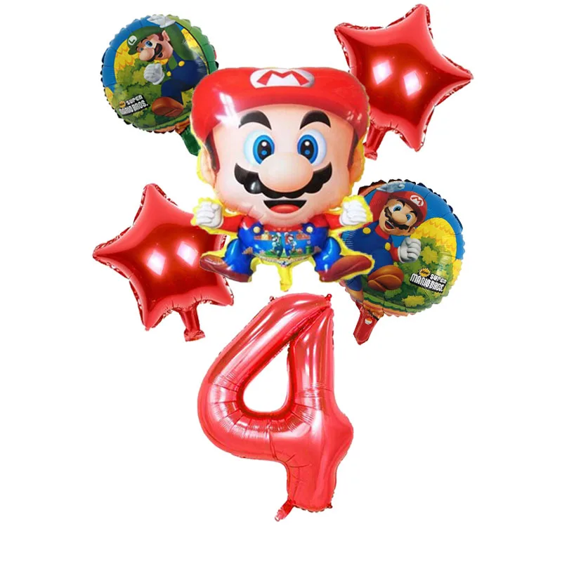 balloon 6pcs 1 упаковка, тема "Супер Марио", бумажные салфетки, бумажное полотенце, Детские сувениры, для дня рождения, вечеринки, для украшения дома, одноразовая посуда - Цвет: balloon 6pcs