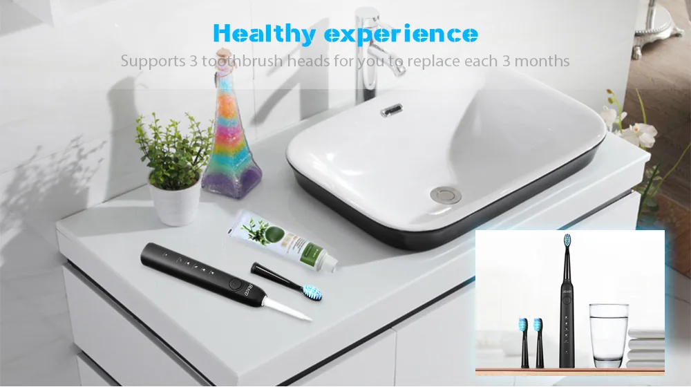 SEAGO SG-949 звуковая электрическая зубная щетка с Smartimer 5 режимов чистки 3 головки щеток