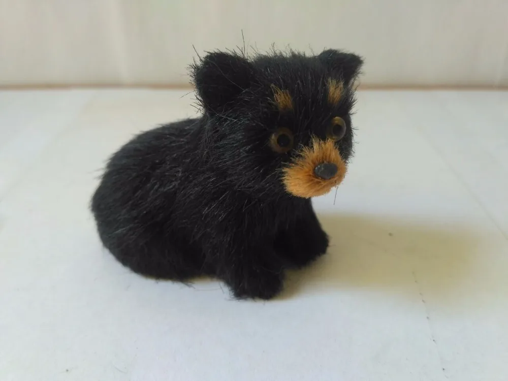 Меховой черный медвежонок XFFox 8x6 см