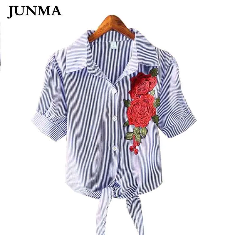 Футболка женская 2018 новая вышитая цветочная футболка летняя повседневная